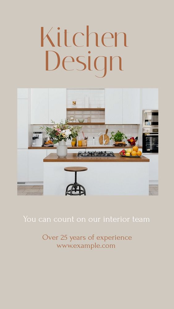 Kitchen design Instagram story template, editable design