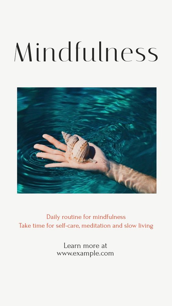 Mindfulness routines Instagram story template, editable design