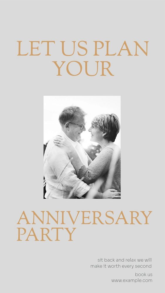 Anniversary party planner Instagram story template, editable design