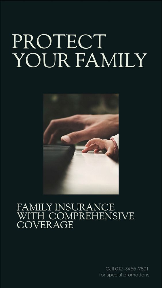 Family insurance Instagram story template, editable design