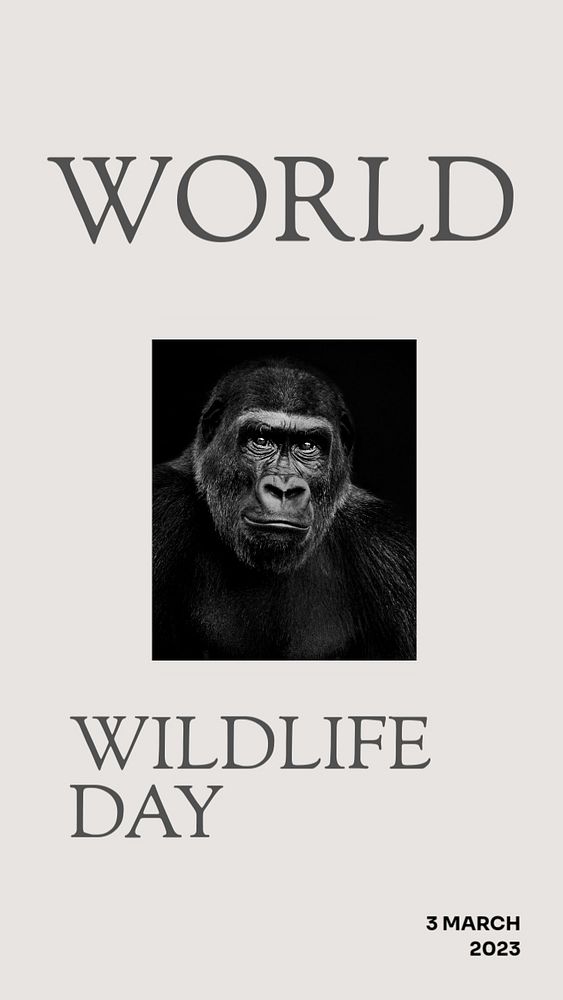 World wildlife day Instagram story template, editable design