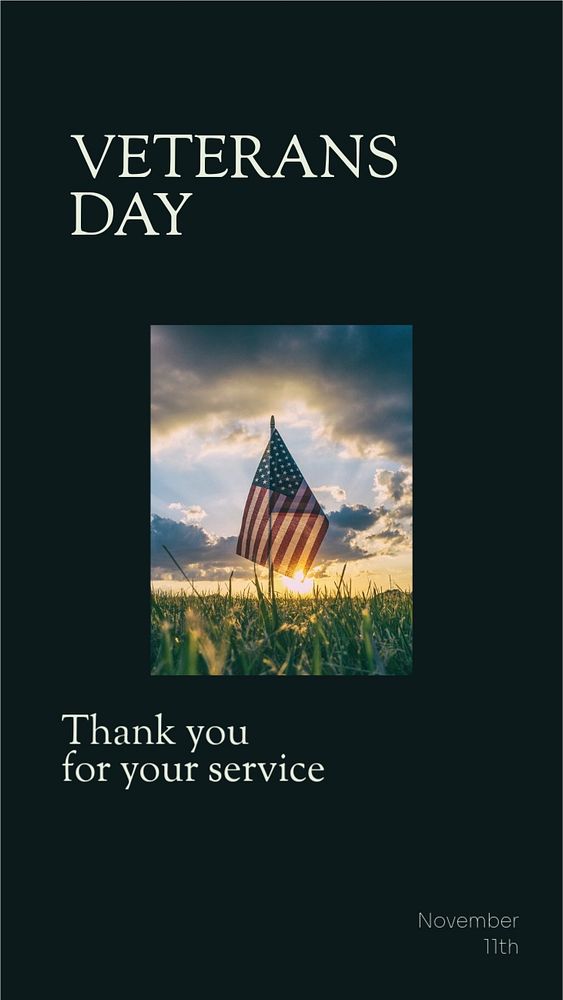 Veterans Day, USA Instagram story template, editable design