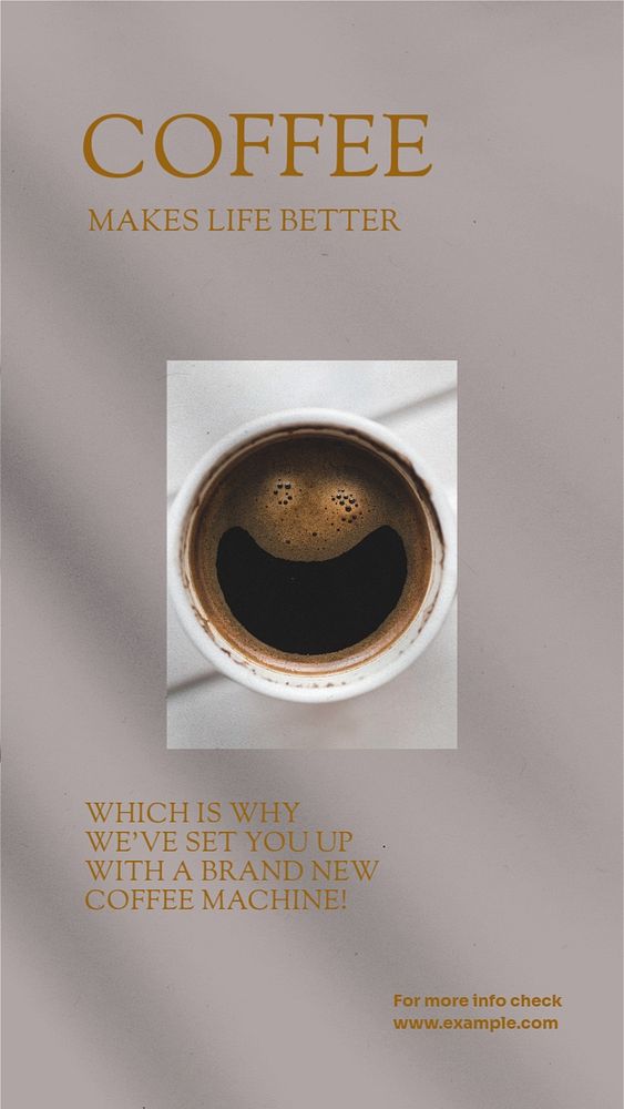 Coffee machine Instagram story template, editable design