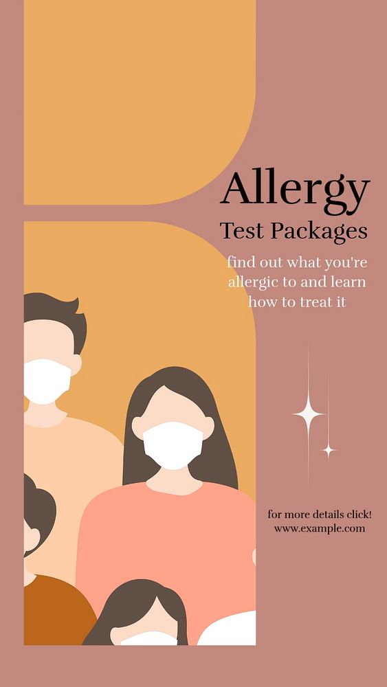 Allergy test Instagram story template, editable design