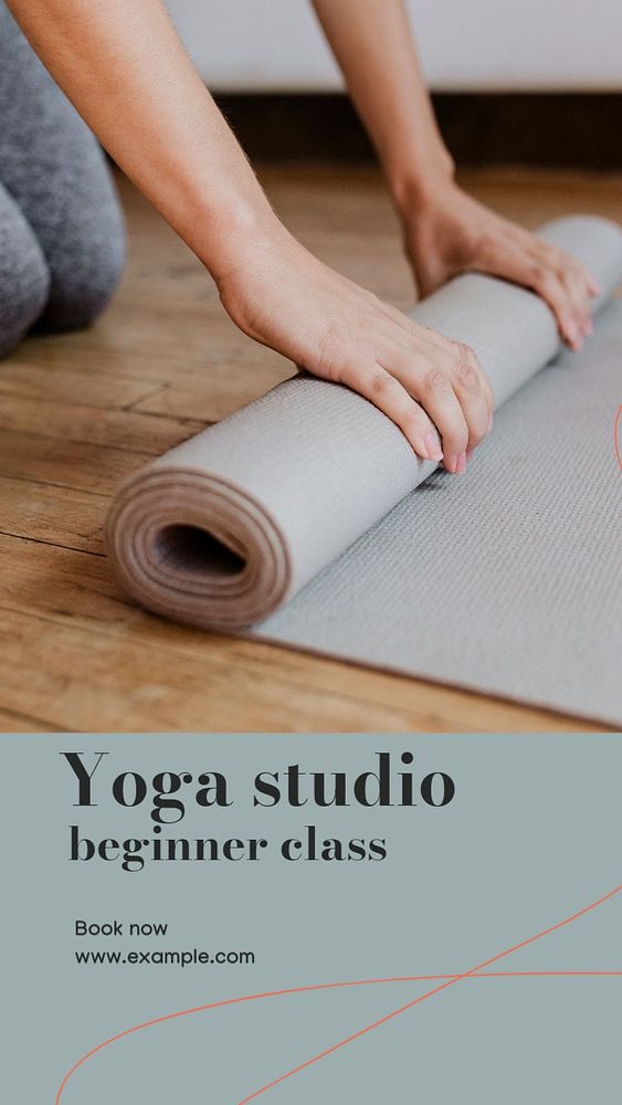 Yoga studio Instagram story template, editable design