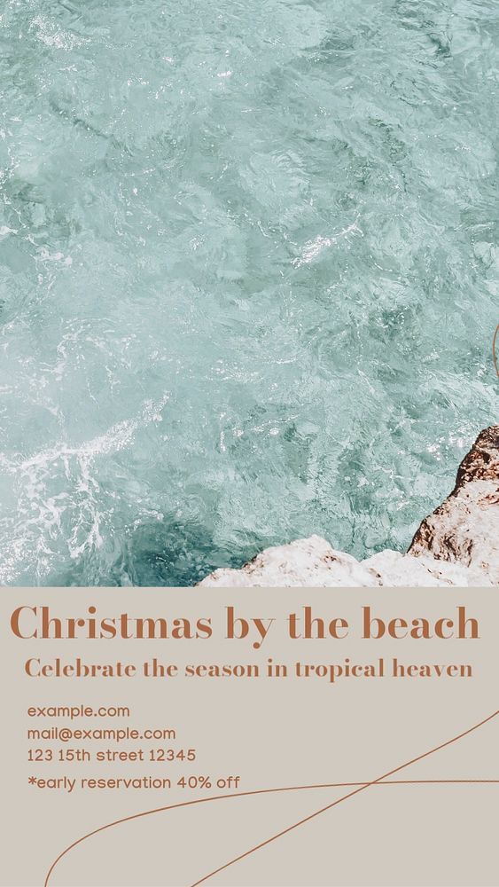 Beach Christmas Instagram story template, editable design