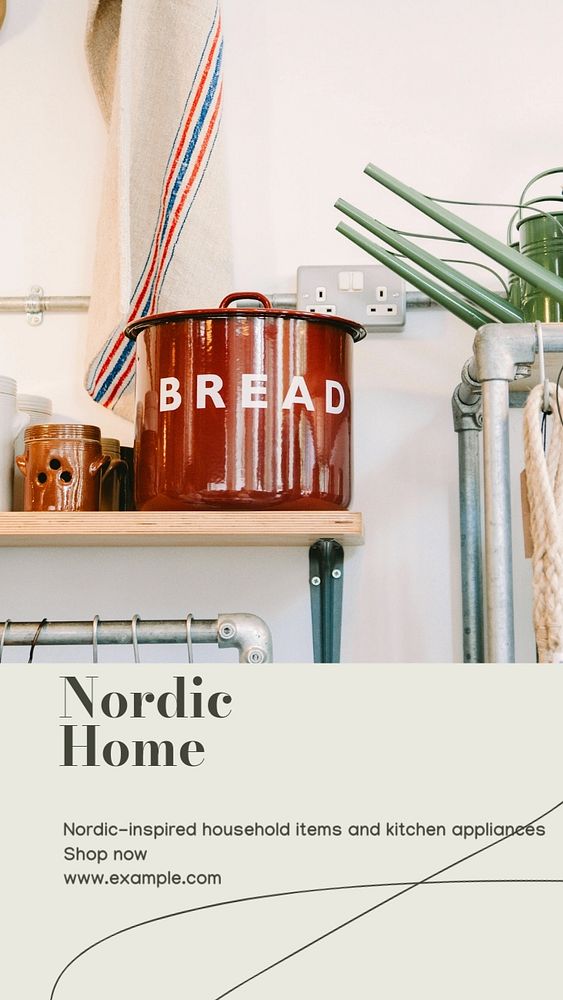 Nordic home Instagram story template, editable design