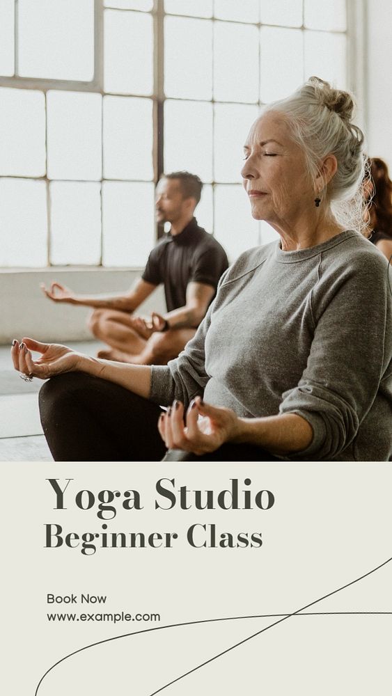 Yoga class advertisement Instagram story template, editable design