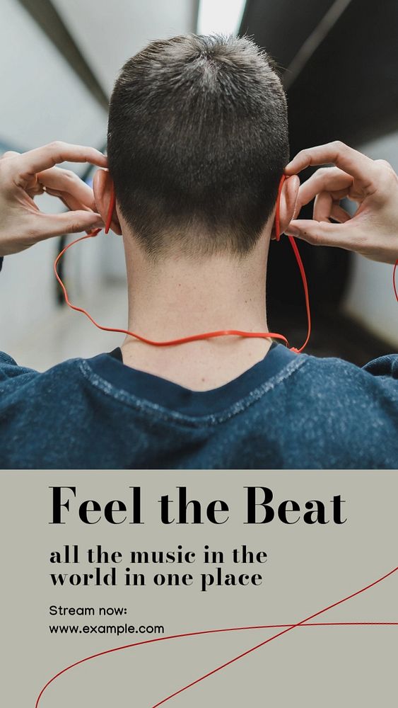 Feel the beats Instagram story template, editable design