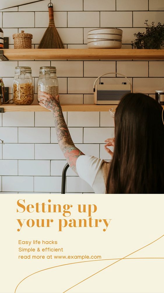 Pantry setup Instagram story template, editable design