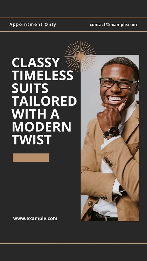 Suit tailor ads Instagram story template, editable design