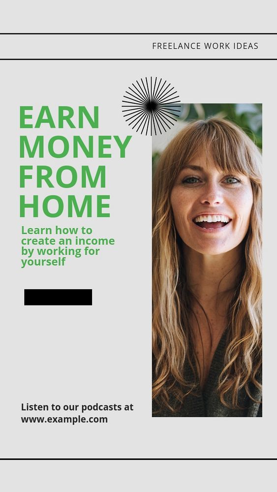 Earn money Instagram story template, editable design