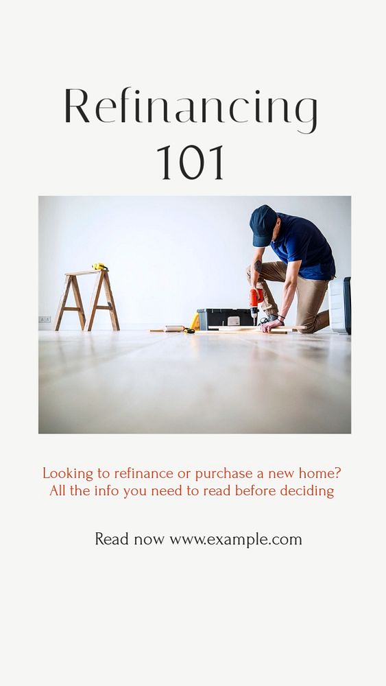 Home refinance Instagram story template, editable design