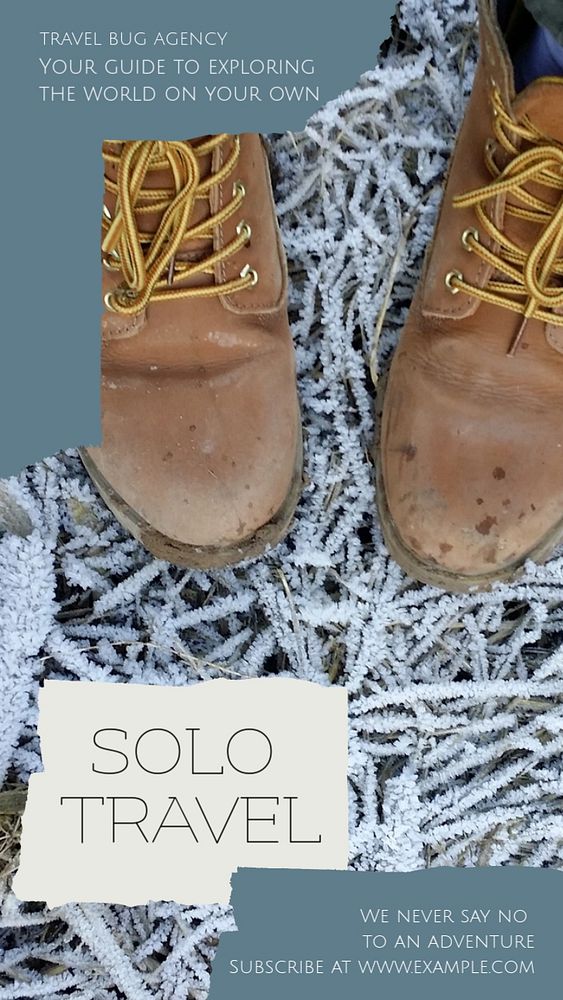 Solo travel Instagram story template, editable design