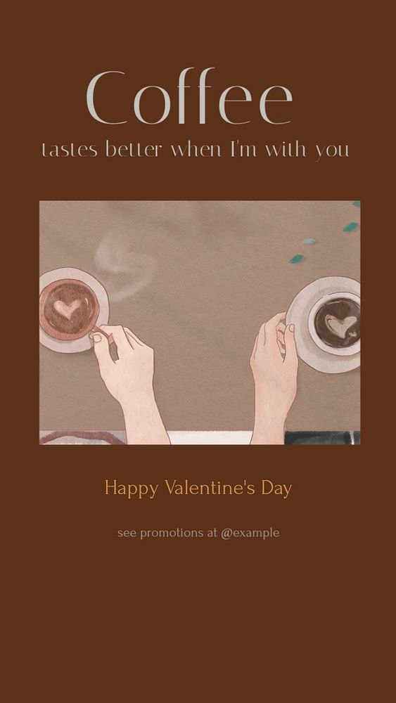 Coffee Valentine's Instagram story template, editable design