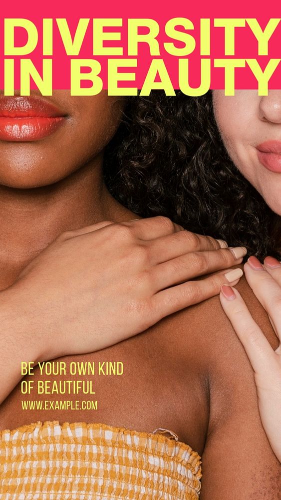 Diversity in beauty  Instagram story template, editable design for social media