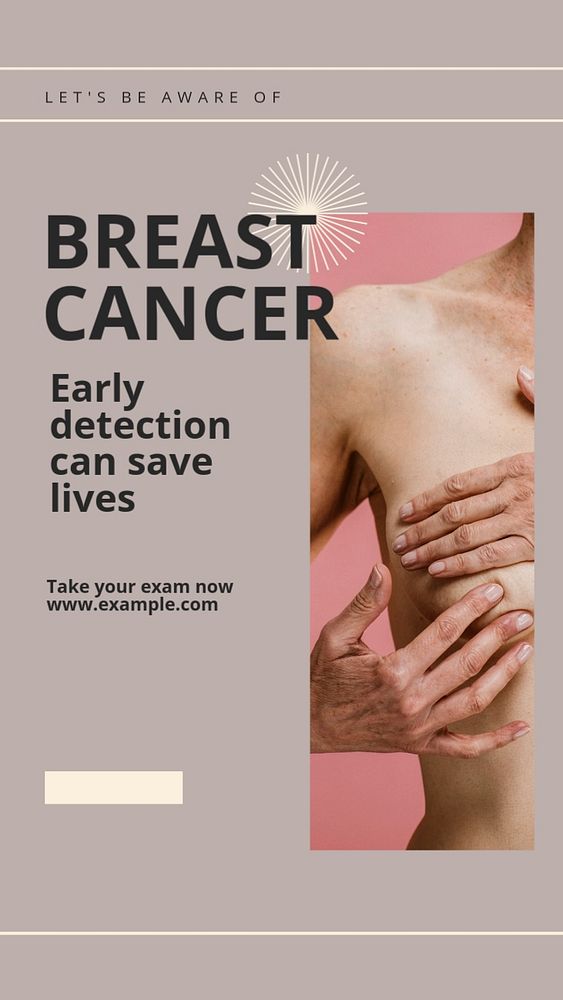 Breast cancer awareness Instagram story template, editable design