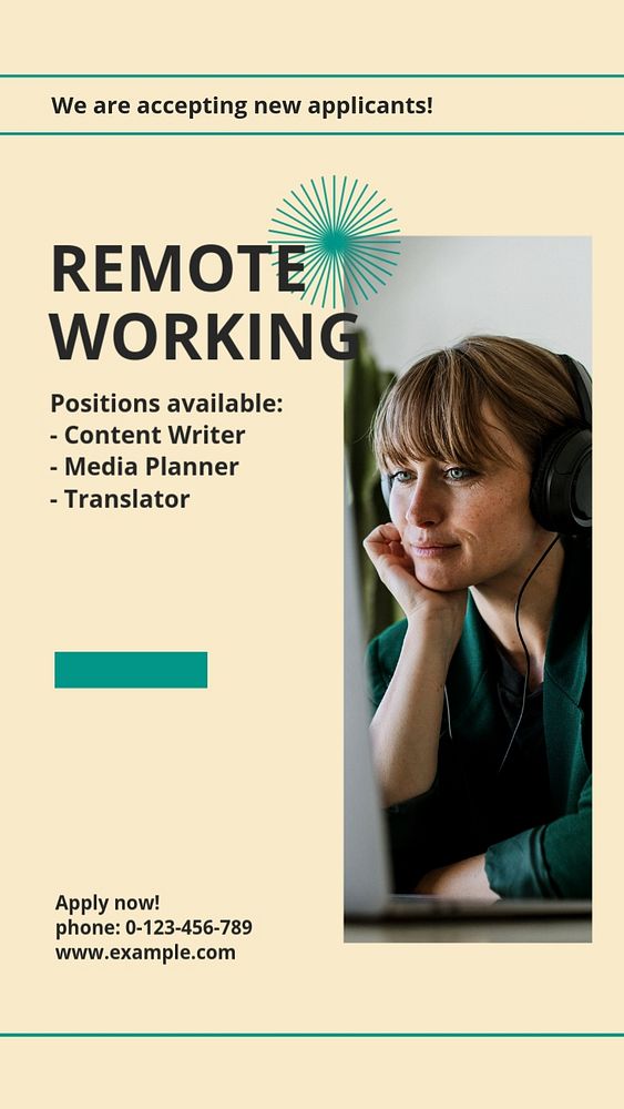 Remote work productivity Instagram story template, editable design