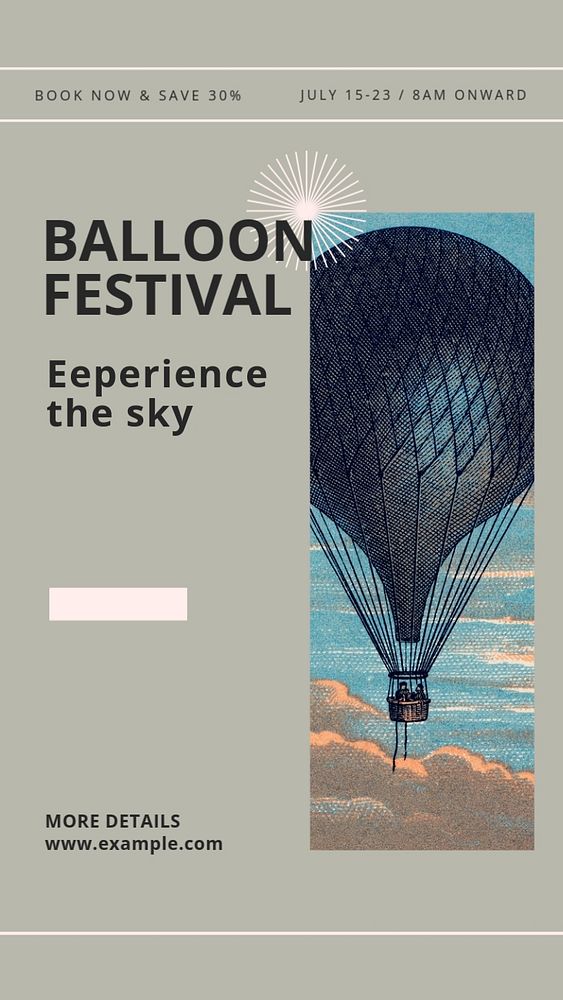 Balloon festival Instagram story template, editable design