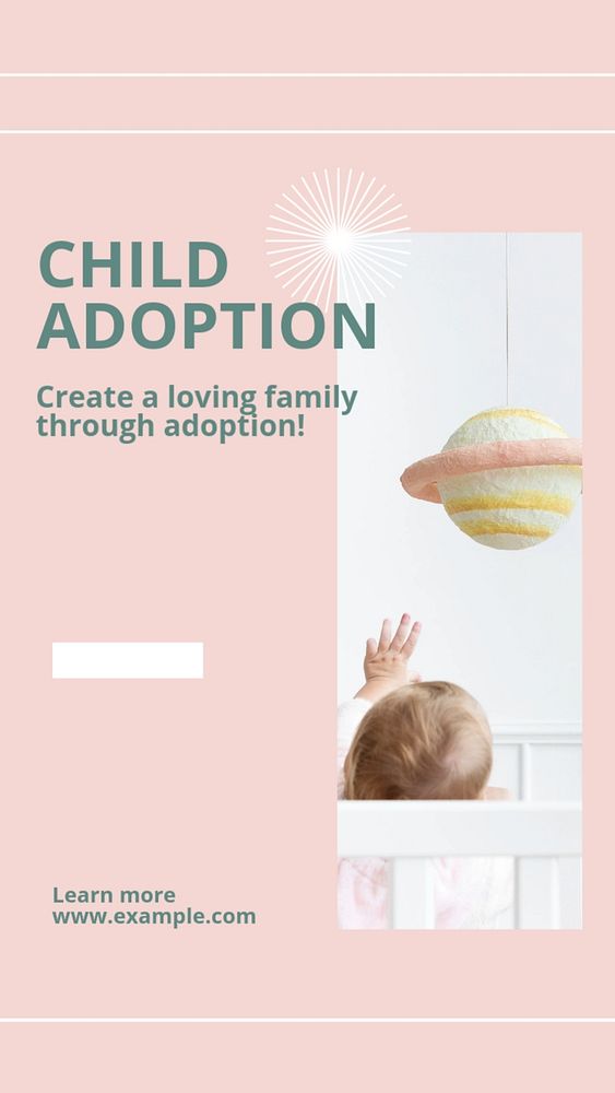 Child adoption Instagram story template, editable design