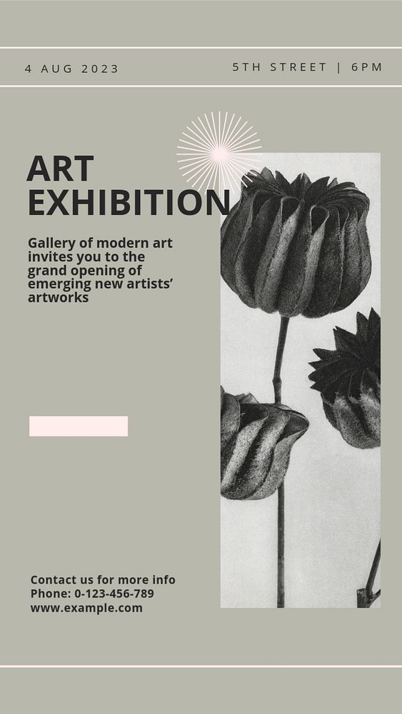 Art exhibition Instagram story template, editable design