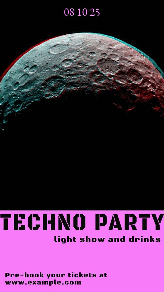 Techno party  Instagram story template, editable design for social media