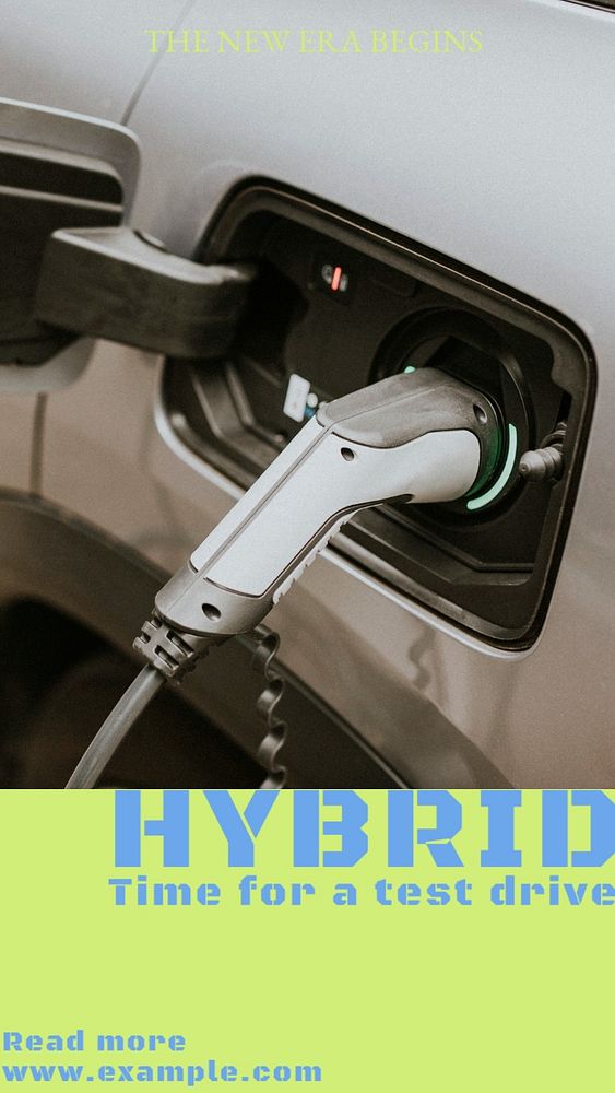 Hybrid test drive  Instagram story template, editable design for social media