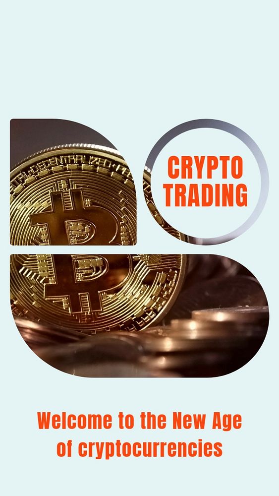 Crypto trading  Instagram story template, editable design for social media