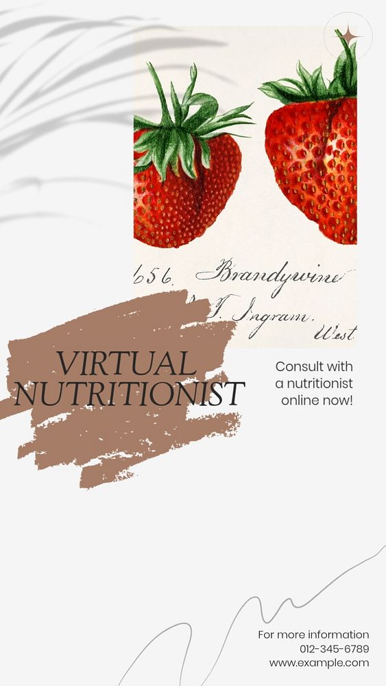 Virtual nutritionist Instagram story template, editable design