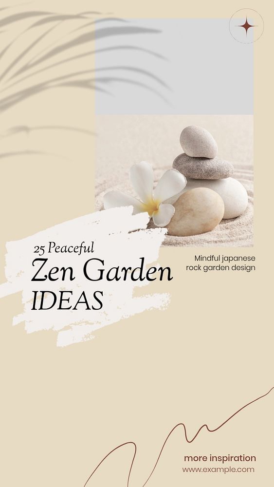 Zen garden Instagram story template, editable design