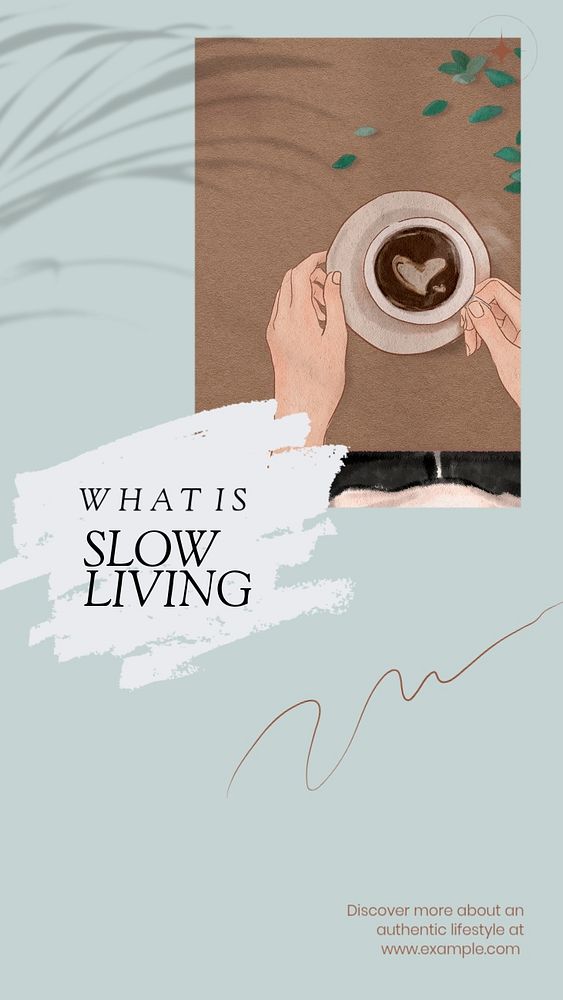 Slow living Instagram story template, editable design