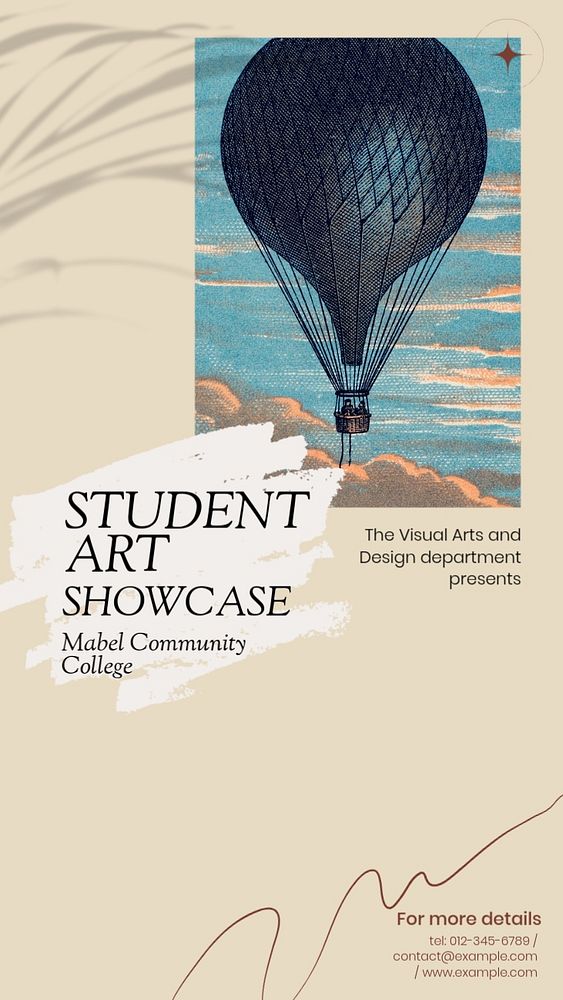 Student art showcase Instagram story template, editable design