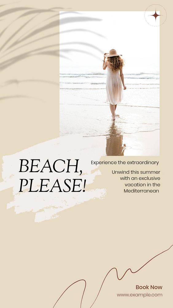 Beach please Instagram story template, editable design