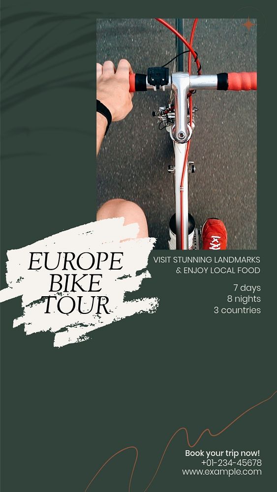 Bike tour ads Instagram story template, editable design