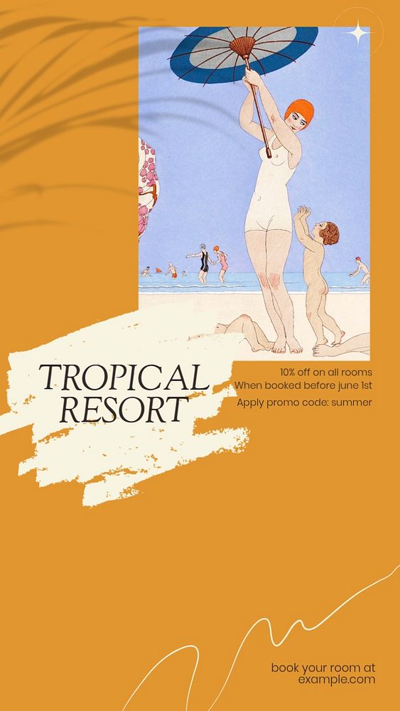 Tropical resort Instagram story template, editable design