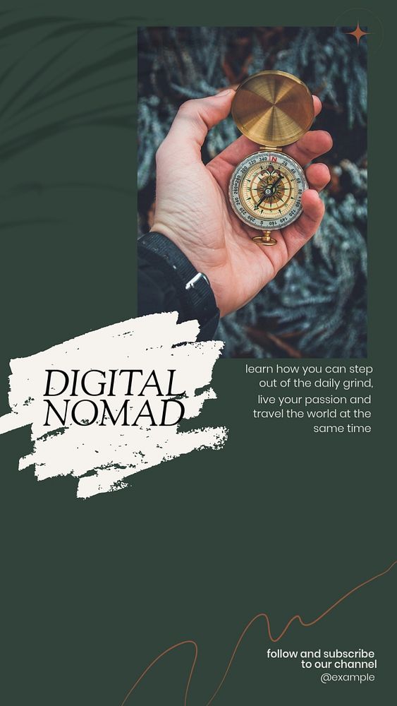 Digital nomad Instagram story template, editable design