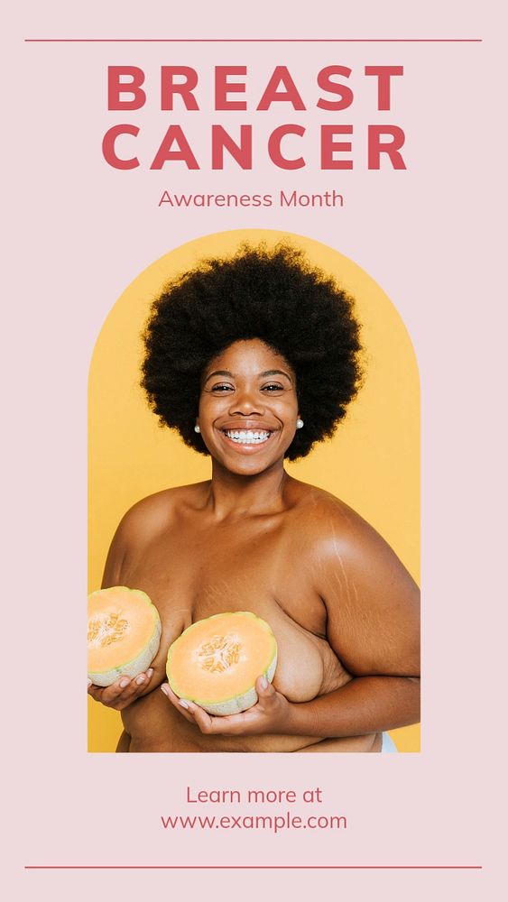 Breast cancer awareness month  Instagram story template, editable design for social media