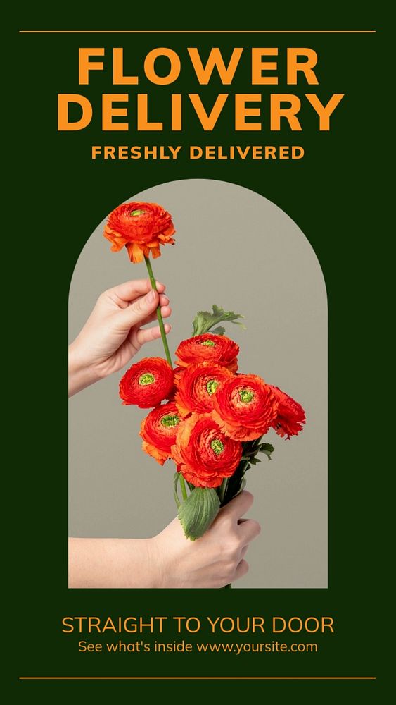 Flower delivery  Instagram story template, editable design for social media