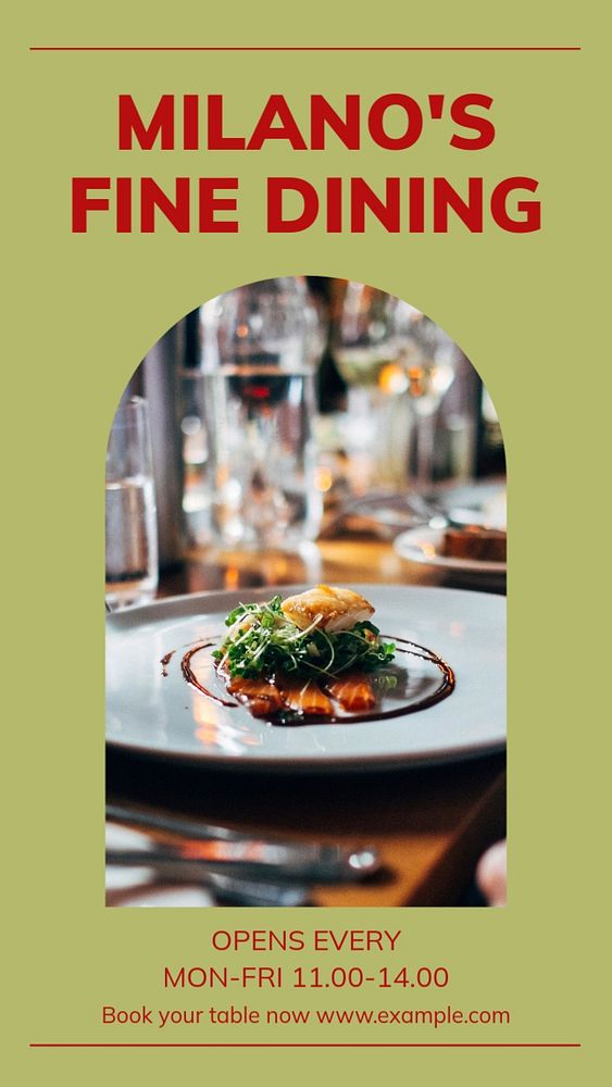 Fine dining  Instagram story template, editable design for social media