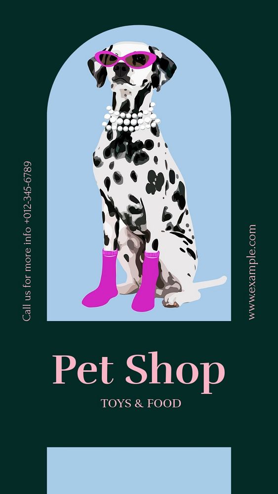 Pet shop Instagram story template, editable design