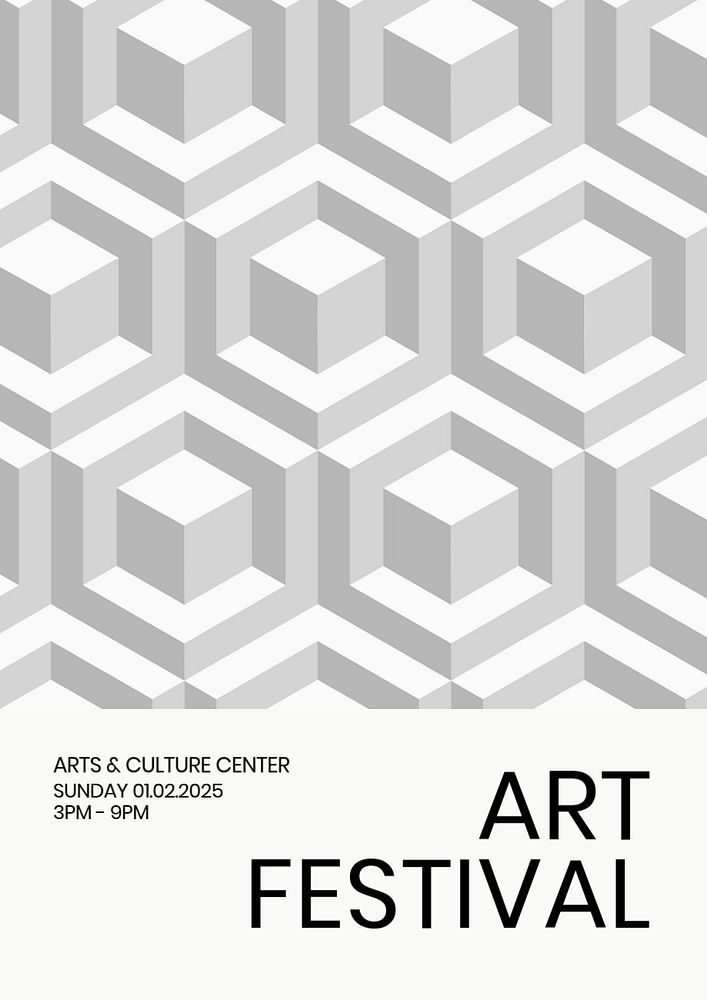 Art museum poster template, editable event advertisement