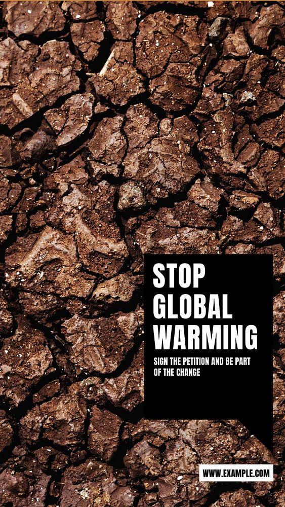 Stop global warming  Instagram story template, editable design for social media