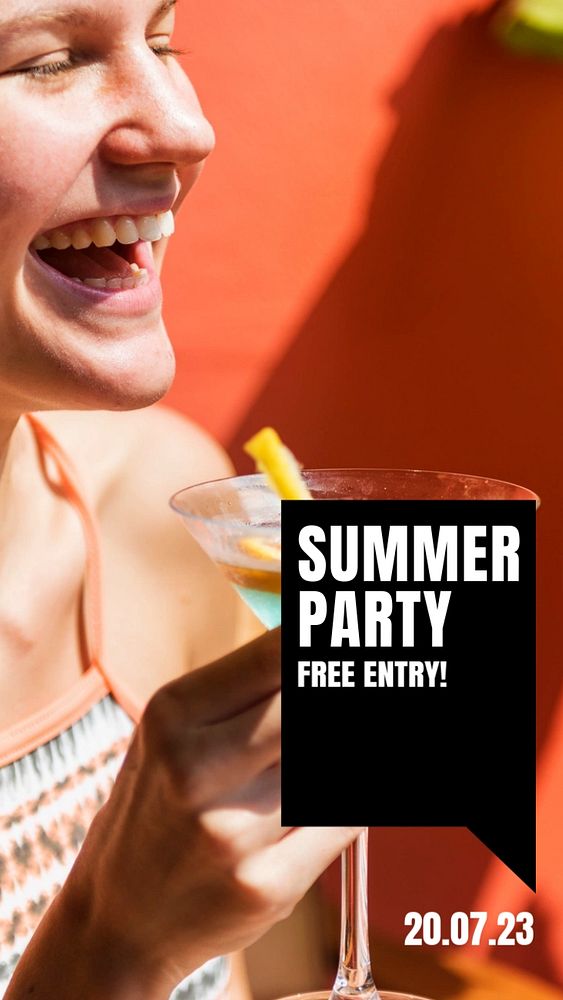 Summer party  Instagram story template, editable design for social media