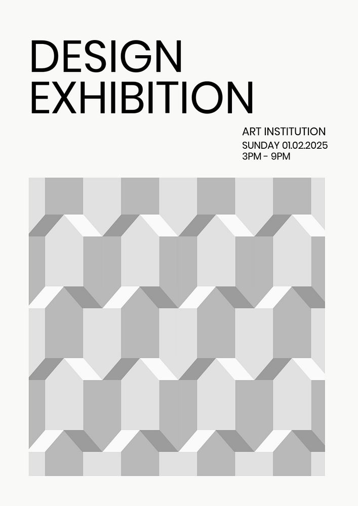 Design exhibition poster template, editable event advertisement