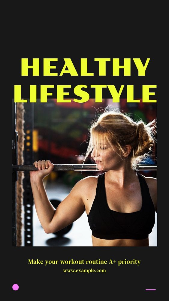 Healthy lifestyle  Instagram story template, editable design for social media