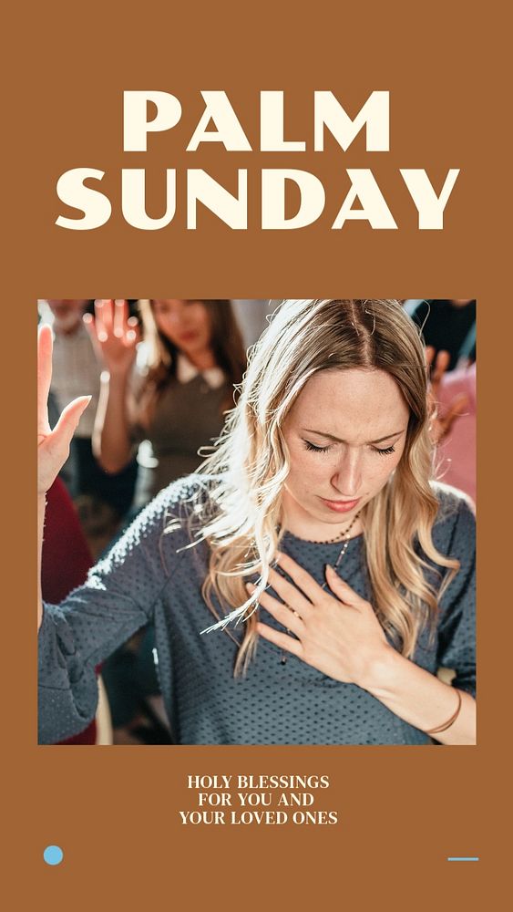 Palm Sunday Instagram story template, editable design for social media