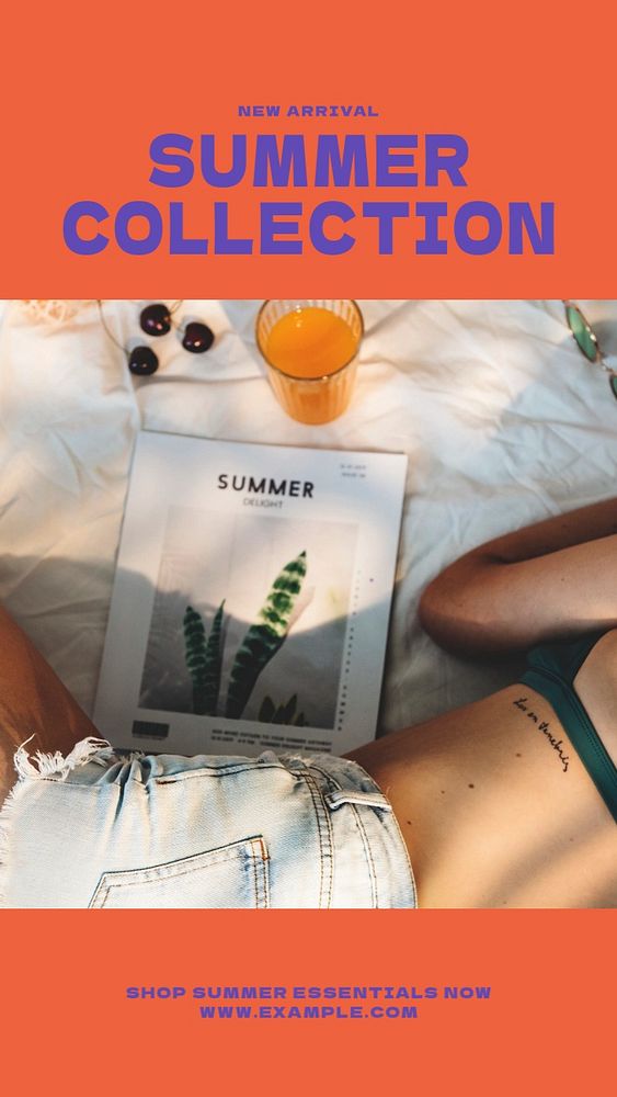 Summer collection  Instagram story template, editable design for social media