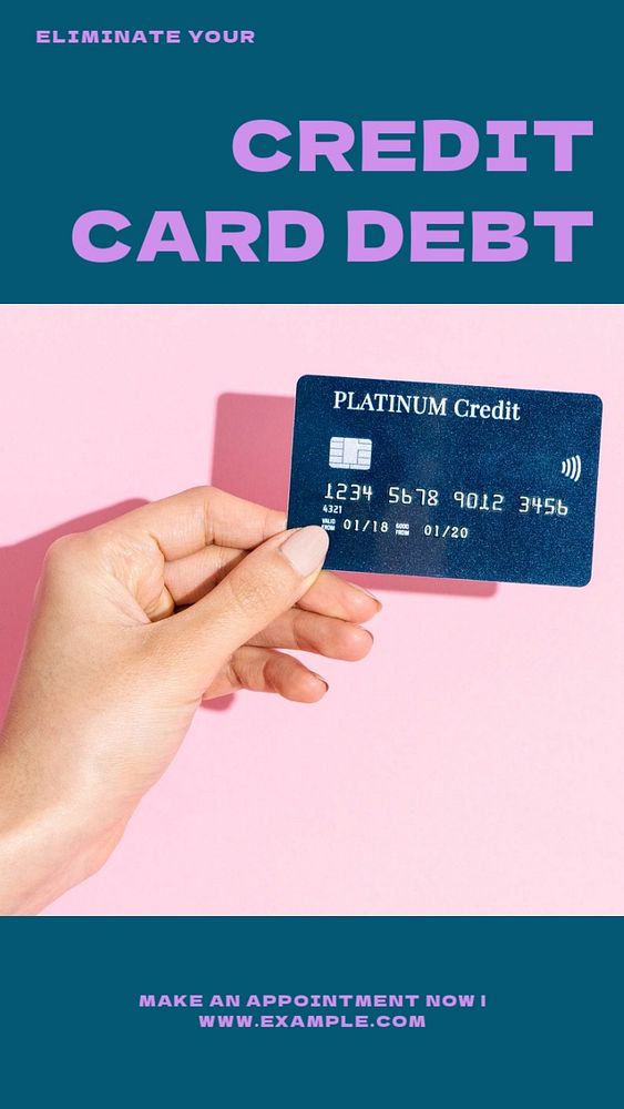 Credit card debt  Instagram story template, editable design for social media