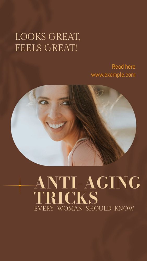 Anti-aging tricks Instagram story template, editable design