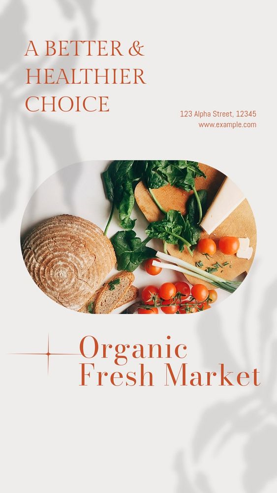 Organic fresh market Instagram story template, editable design